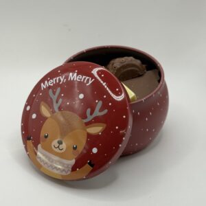 Grappig blikje met melkchocolade